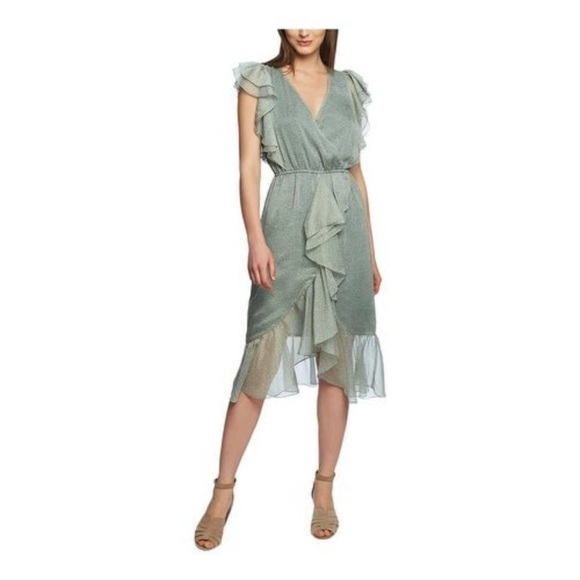 1. State Dresses & Skirts - NWT  1.State Hi-low Wrap Dress. Sage green. XS